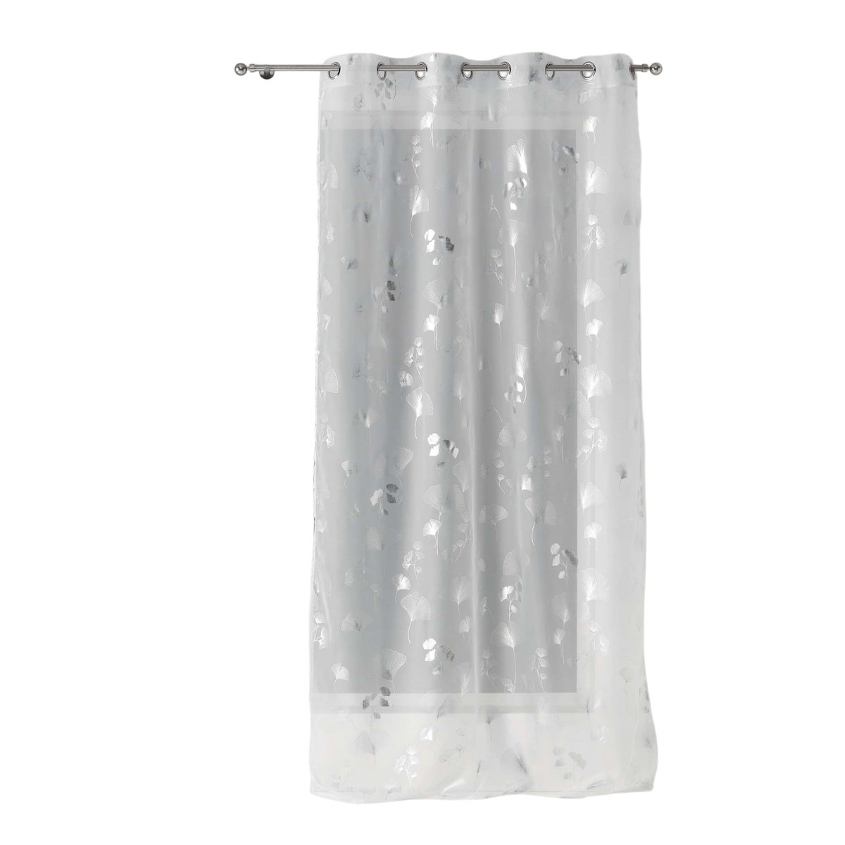 Panneau a oeillets rideau voile Bloomy blanc, EDEN