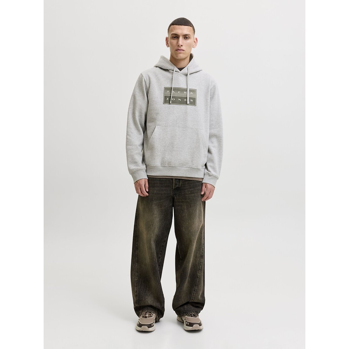 Fusion Hoodie light grey marl, JACK & JONES