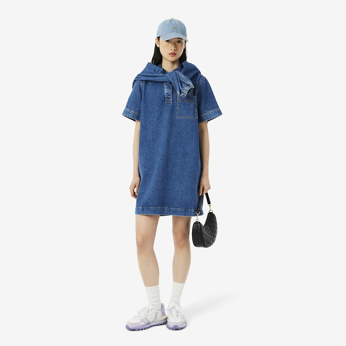 Denim Mini Dress blue denim, LACOSTE