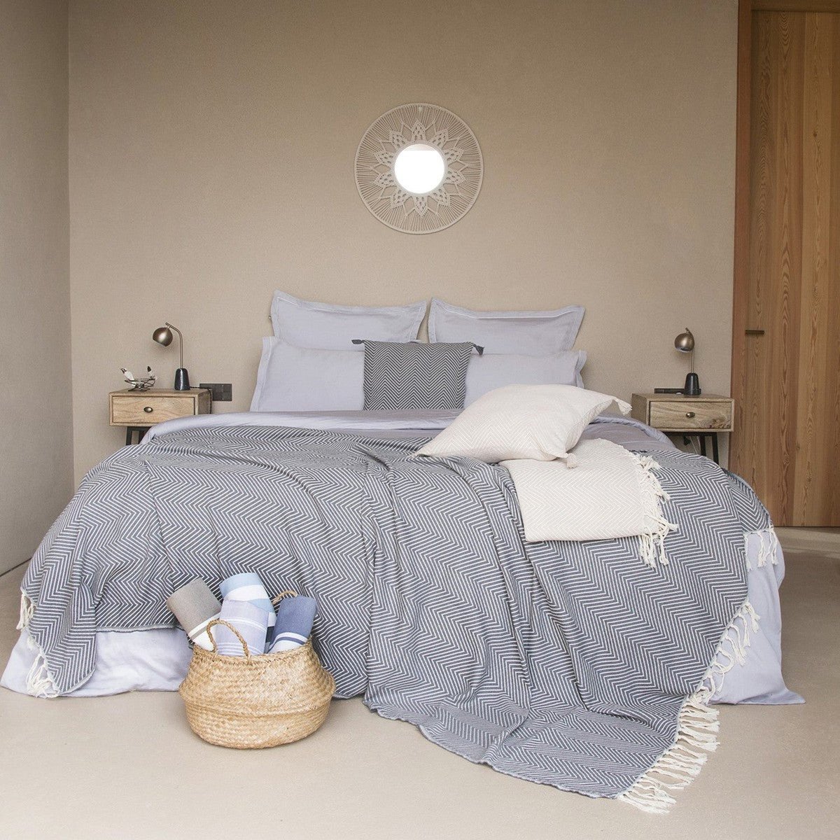 Housse de couette satin de coton JULIA gris perle, FEBRONIE