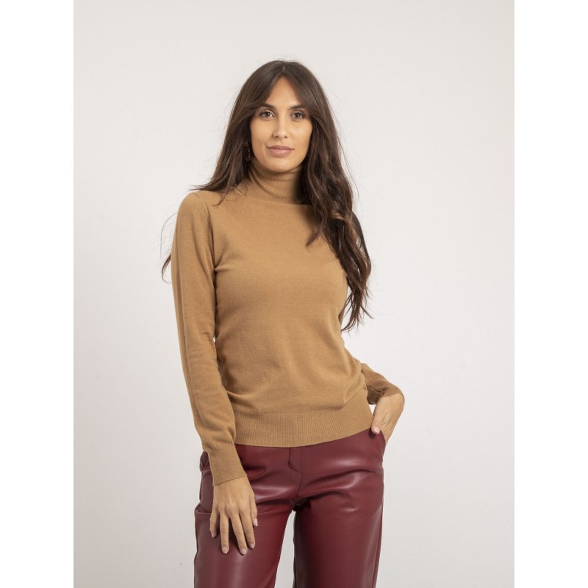 Pull Col Roulé Kobina beige, DONA LISA