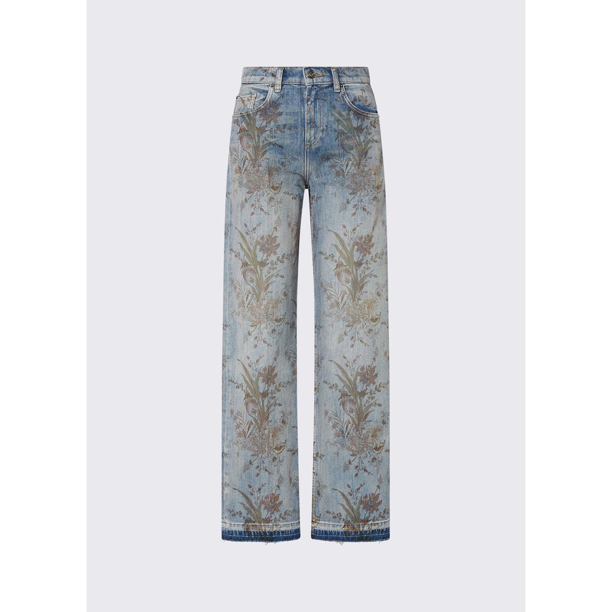 Jean taille haute avec imprimé denim bleu, LIU JO