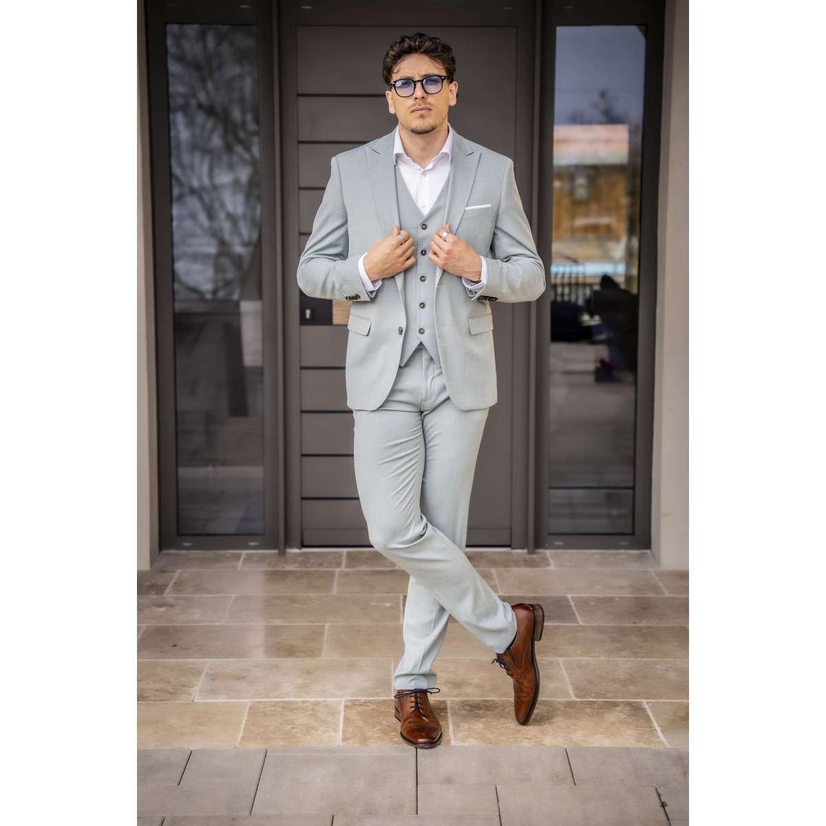 Derbies cuir talon plat marron, BUGATTI