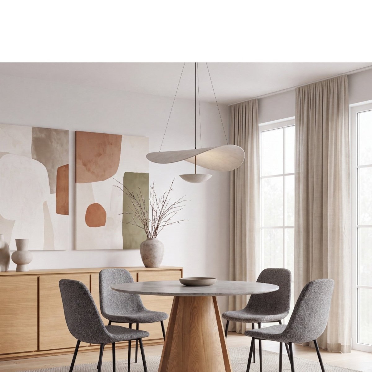 Table repas céramique D 120 cm beige, ZAGO
