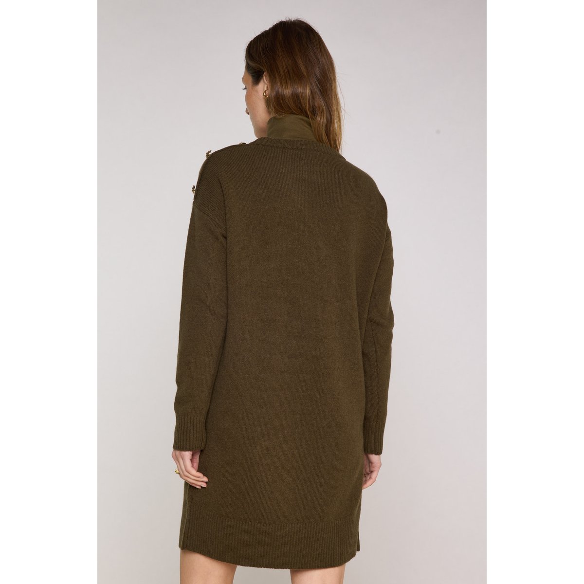 Robe pull en 100% laine LINA kaki, Maison 123