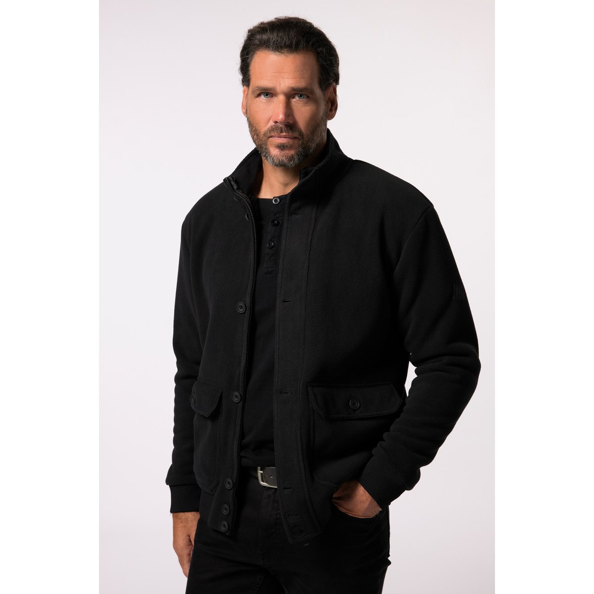 Blouson en polaire noir, JP1880