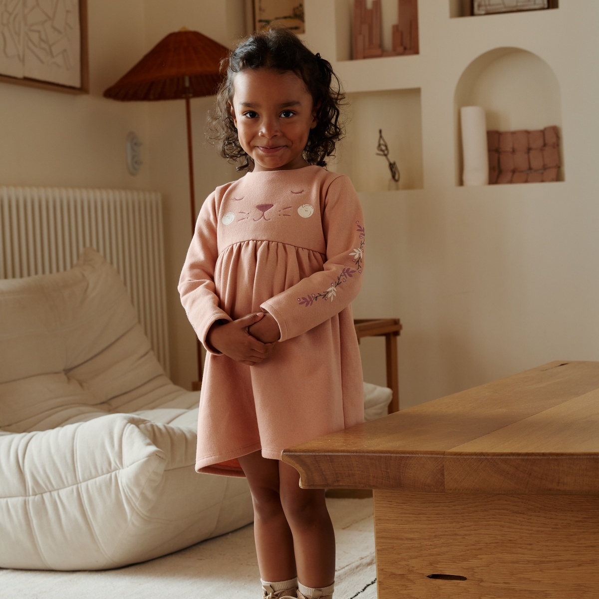 Robe enfant en molleton Matcha rose, PETIT BEGUIN