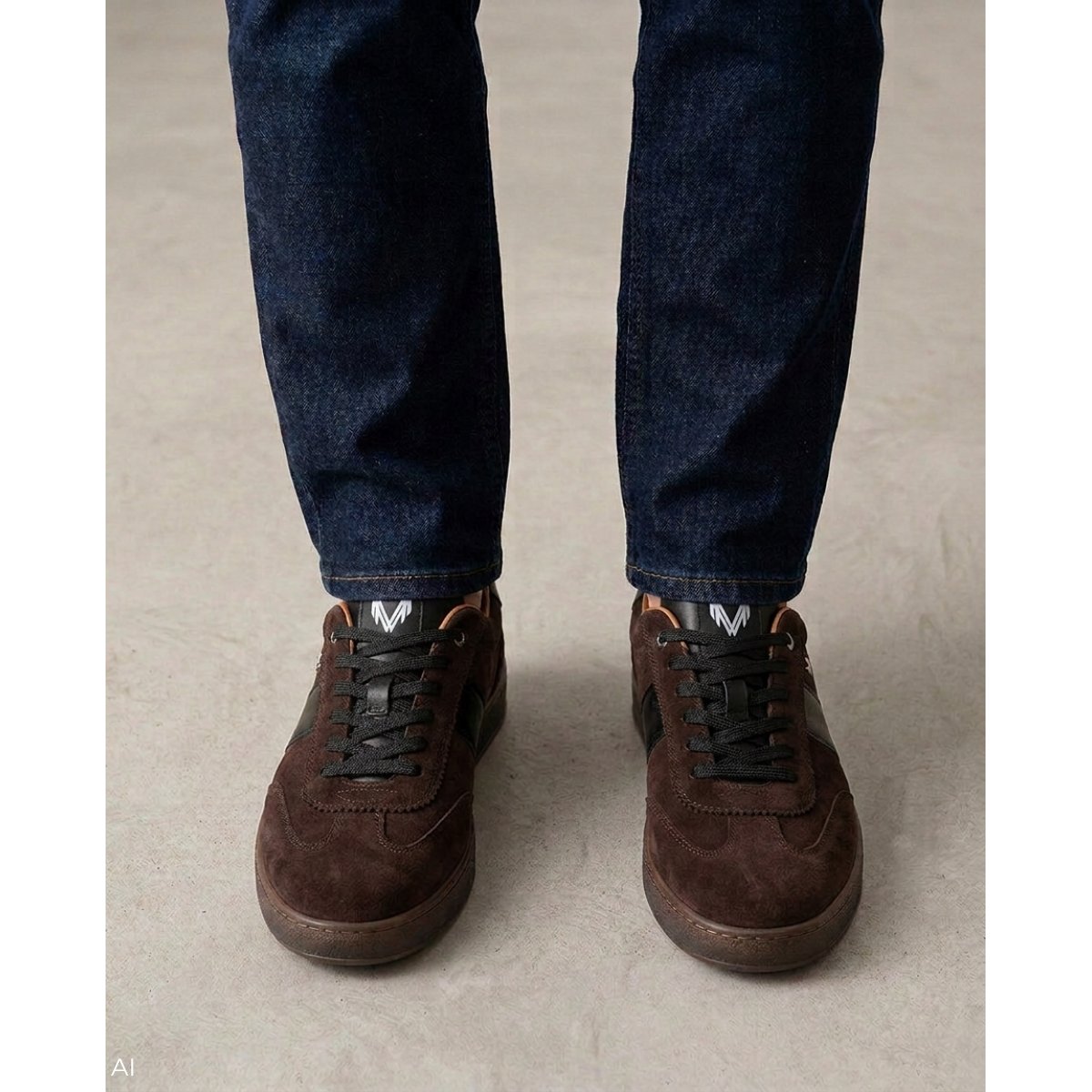 Baskets cuir Seaford darkbrown, MARTINELLI