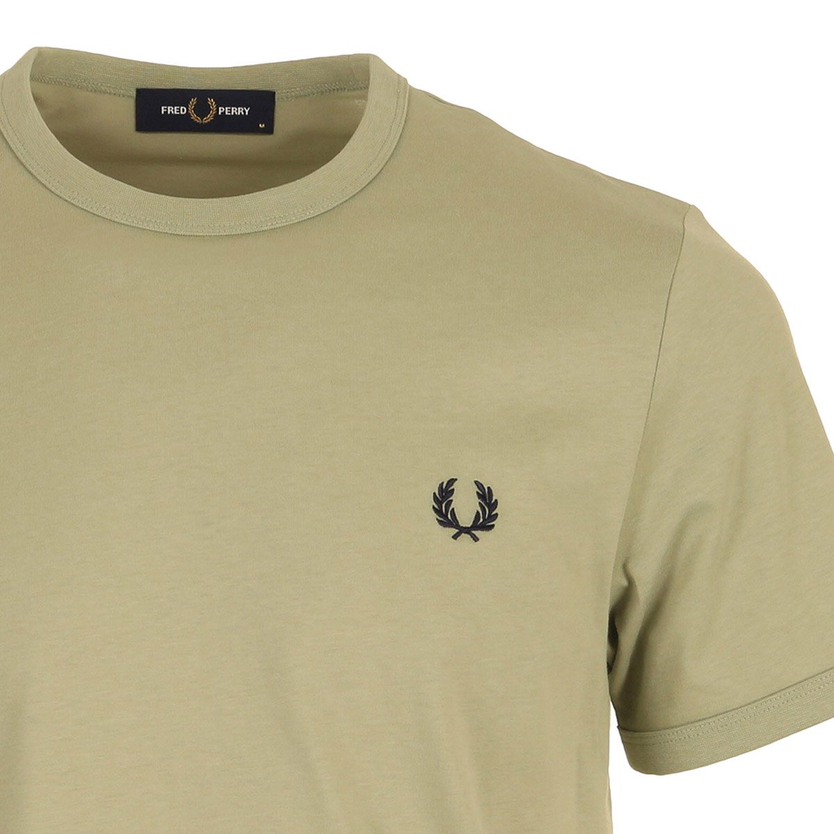 RINGER T-SHIRT seagrass, FRED PERRY