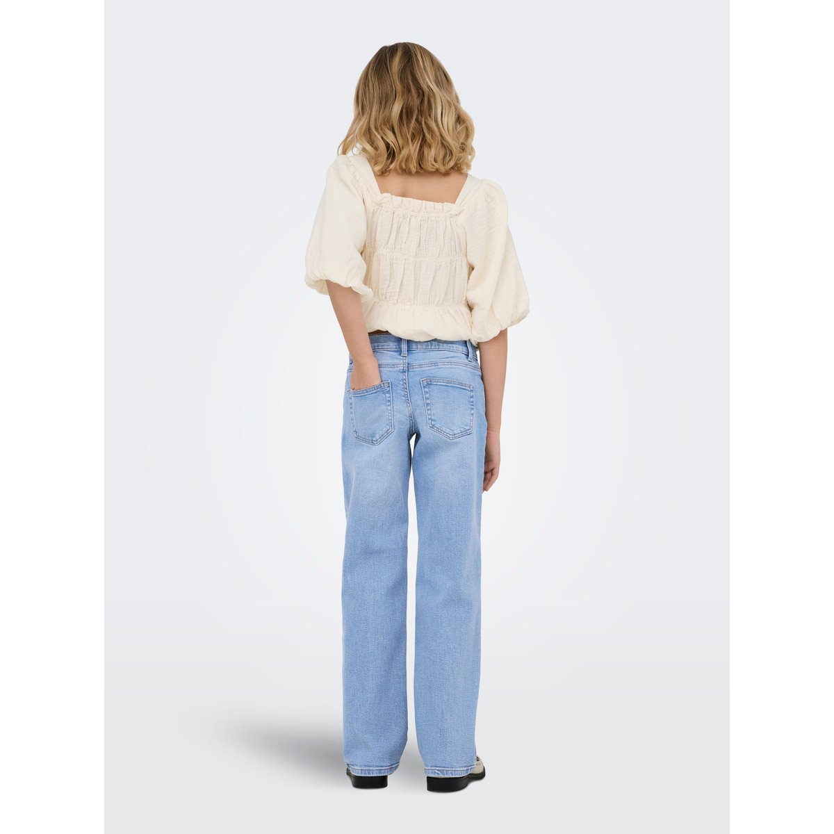 Jean À Jambe Large light blue denim, KIDS ONLY