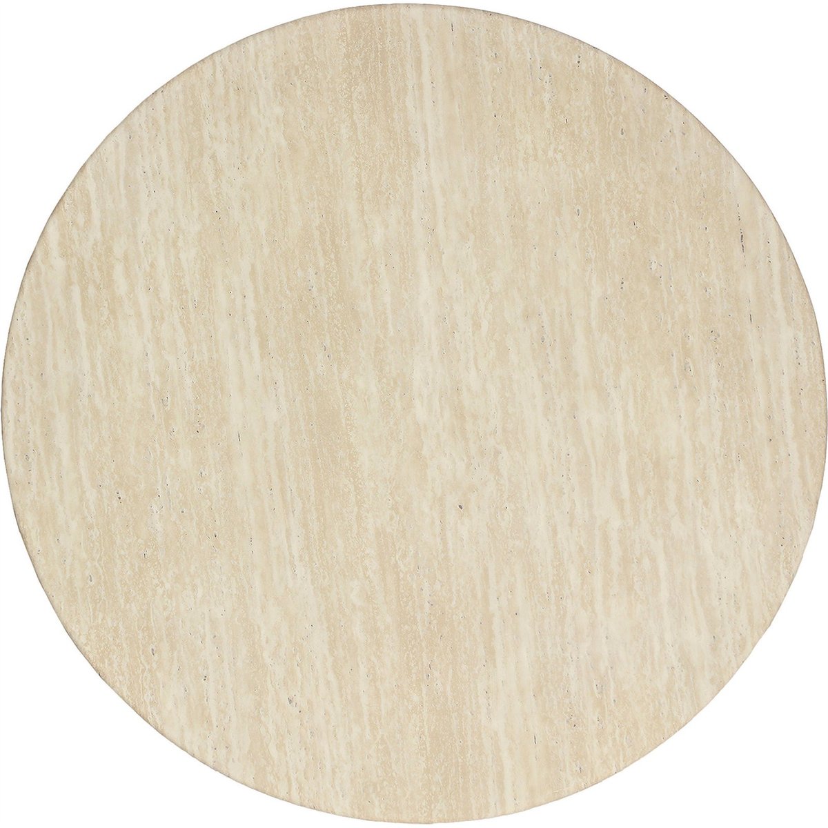 Table basse ronde marbre collection S.DUNE beige et noyer brun, RECOLLECTION
