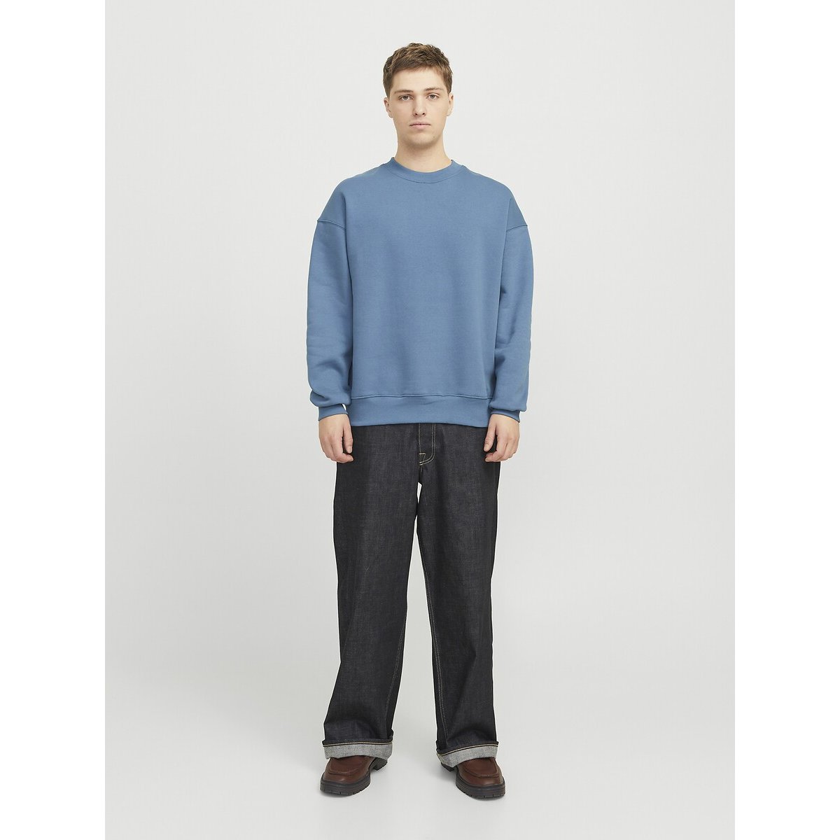 Loose Fit Sweatshirt with Crew Neck sea blue, JACK & JONES