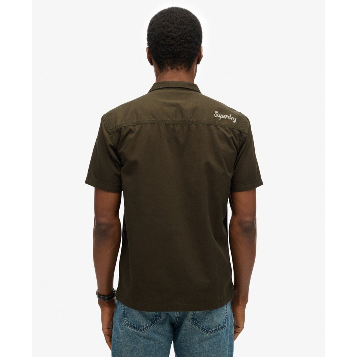 Chemise Mécanicien à Manches Courtes vert olive surplus goods, SUPERDRY