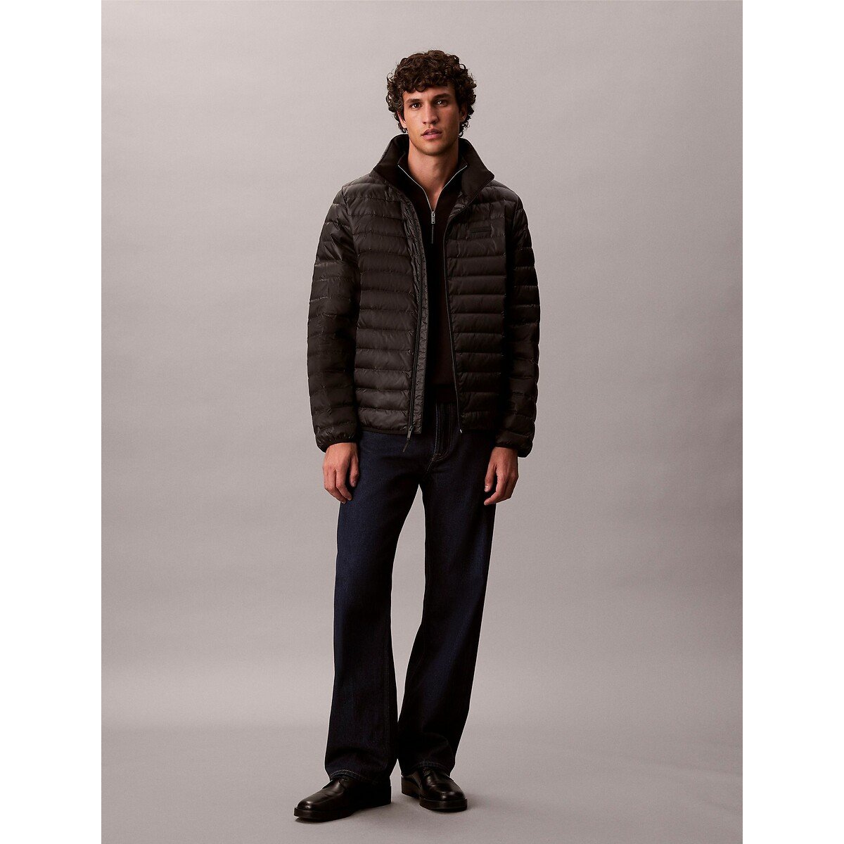 High Neck Padded Jacket black, CALVIN KLEIN