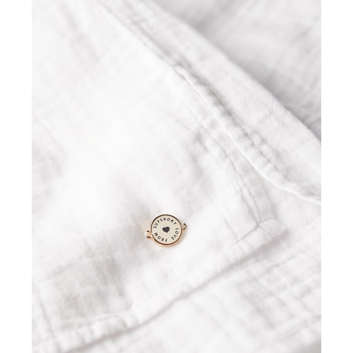 Chemise de plage longue blanc, SUPERDRY