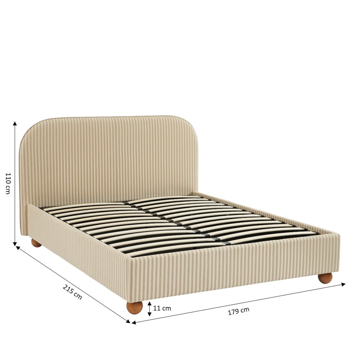 Lit coffre avec sommier relevable PILKA beige et écru, SORELH