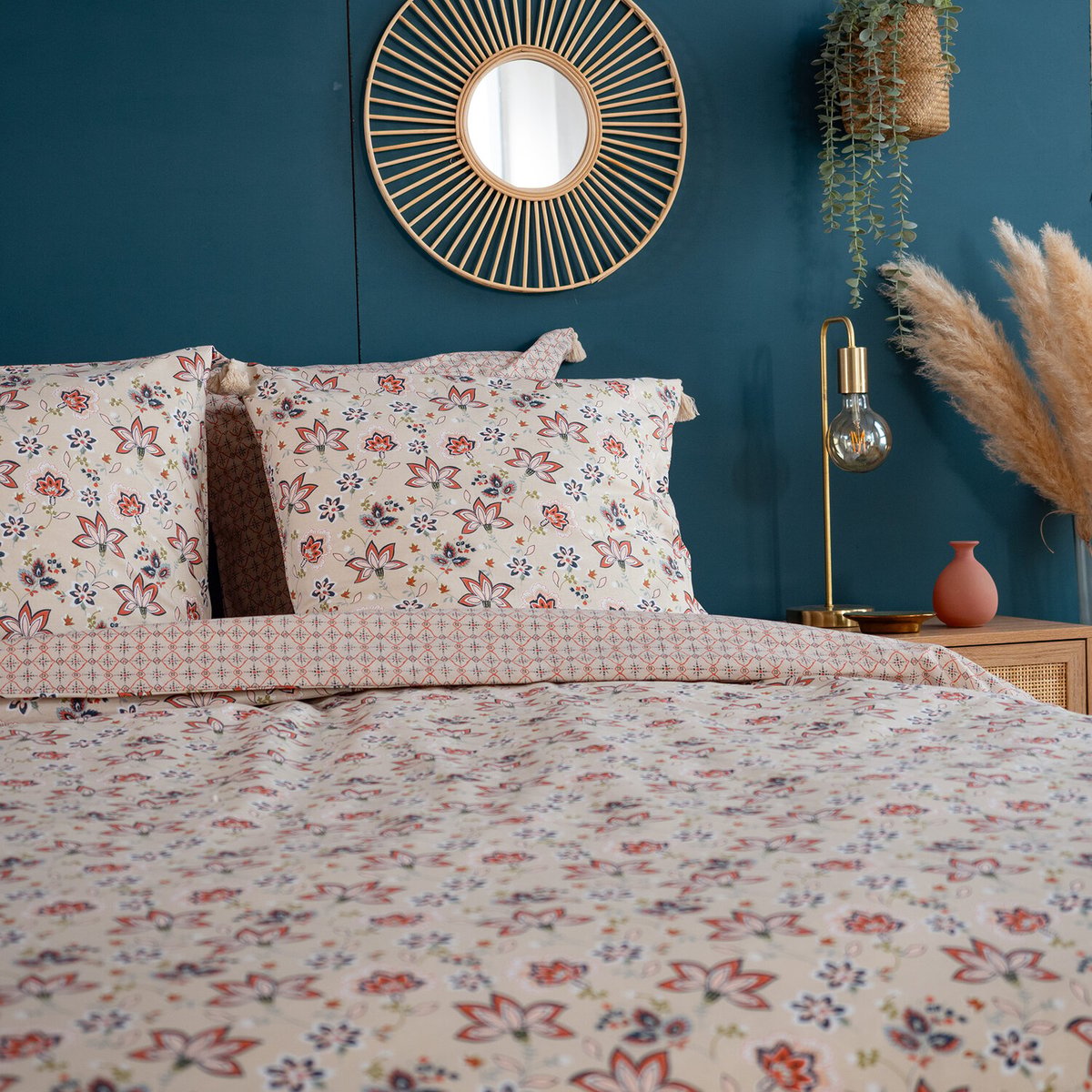 Parure housse de couette coton, denia imprime, C DESIGN HOME TEXTILE