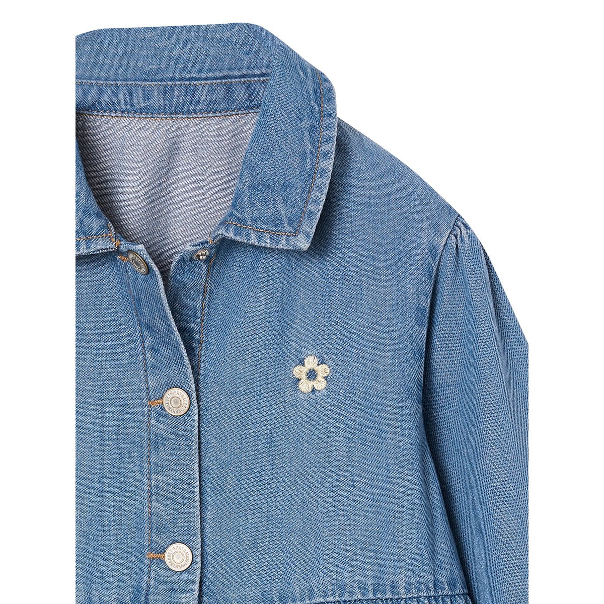 Robe en denim léger bleu moyen, VERTBAUDET
