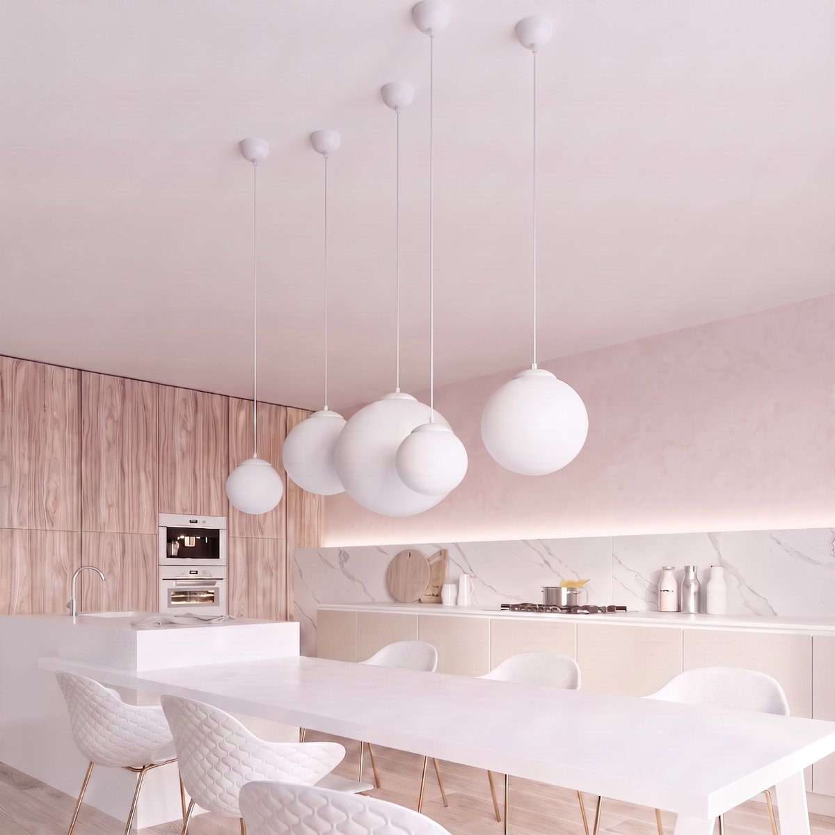 Suspension Acier Blanc E27 1 Ugo blanc, EDEN