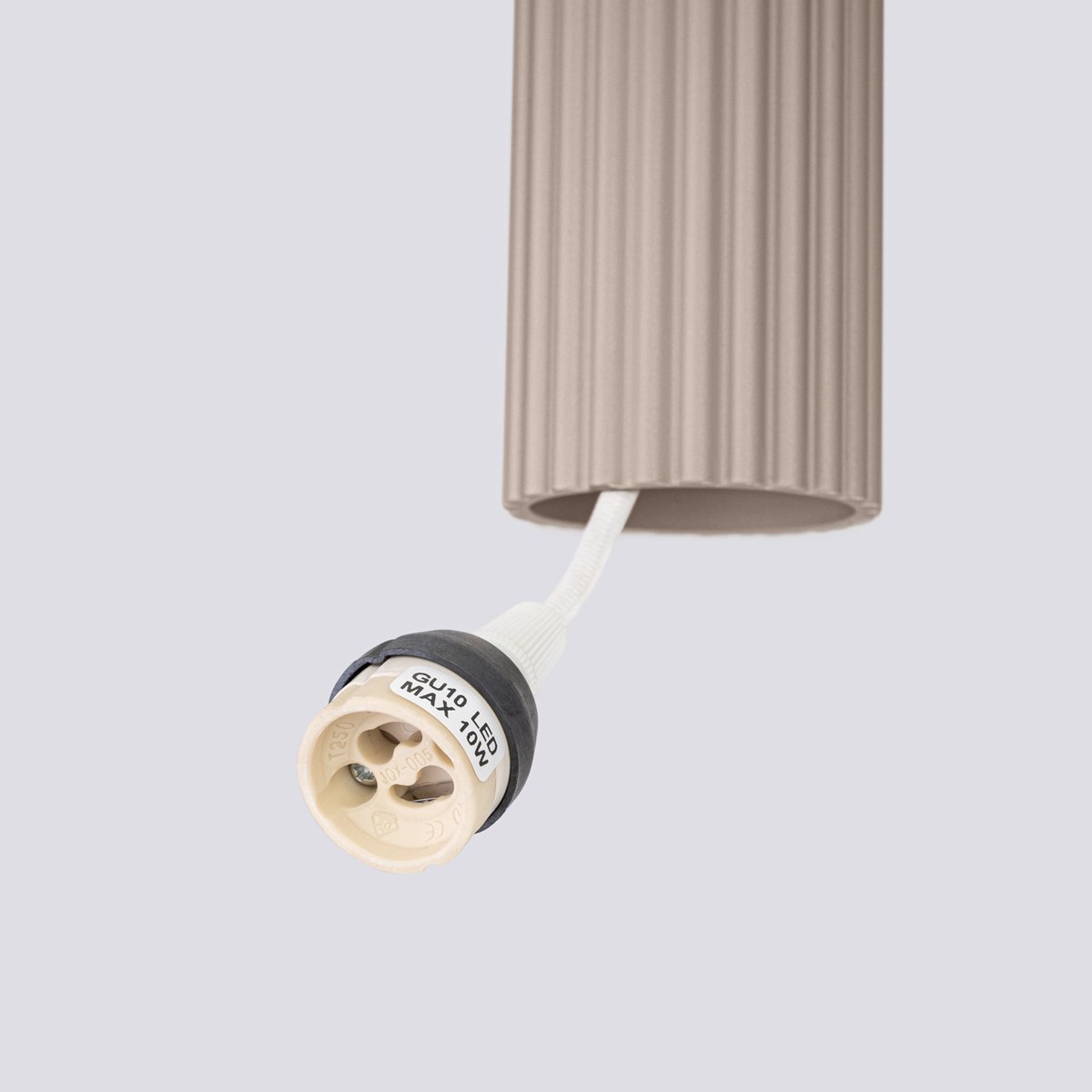 Suspension Aluminium Taupe GU10 3 Karbon marron, EDEN