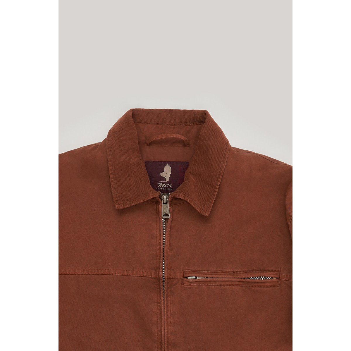 Veste unie gabardine lavée caramel, MCS