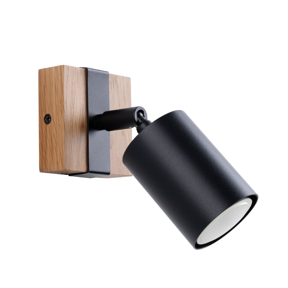 Applique Acier Noir/Bois Naturel GU10 1 Fager noir, EDEN