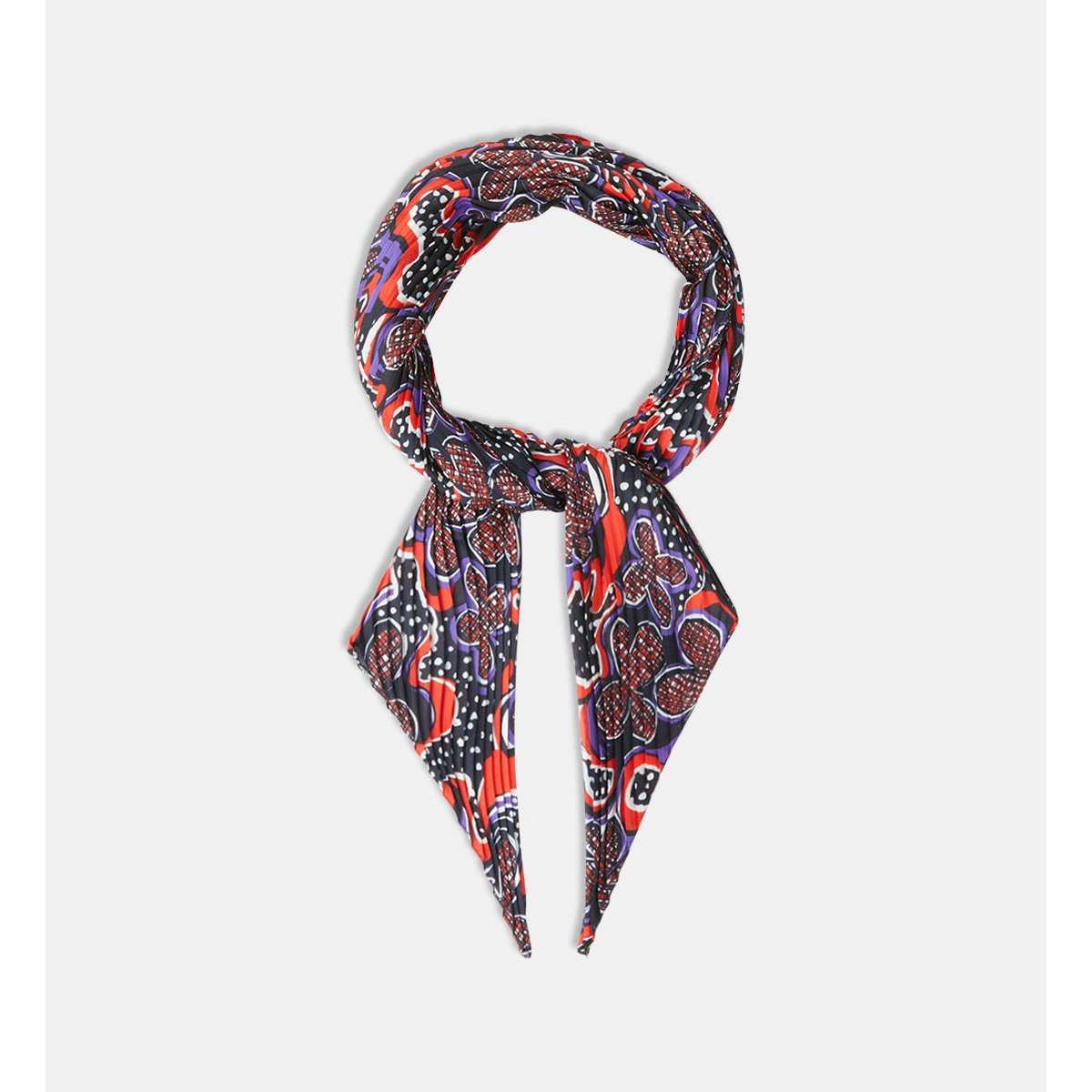 Foulard plissé imprimé fantaisie galeries lafayette x charles de vilmorin multicolore, GALERIES LAFAYETTE