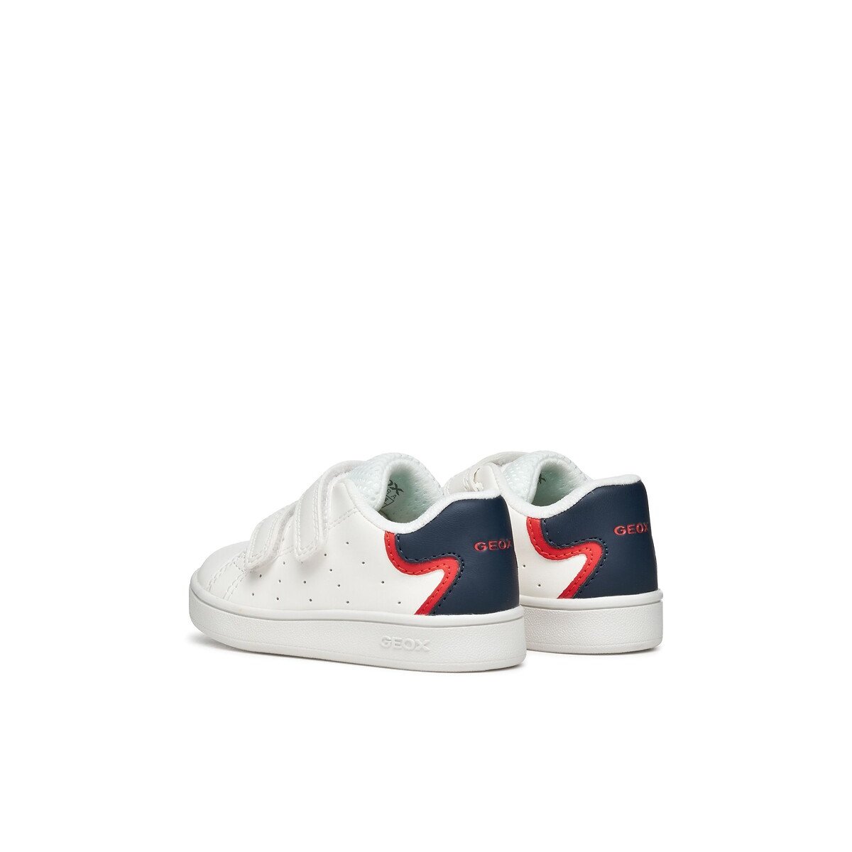 Ademende sneakers met klittenband Eclyper wit/marine, GEOX