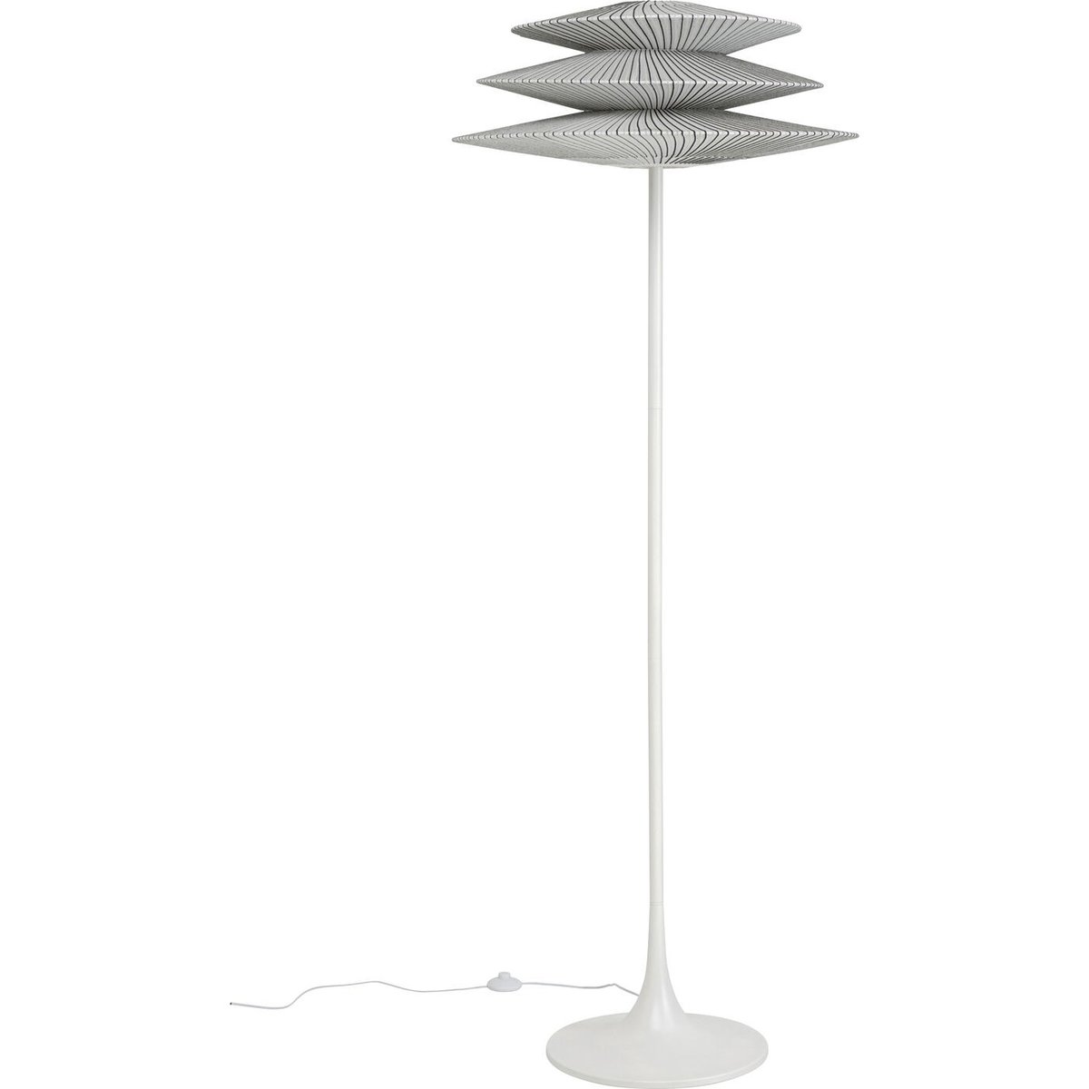 Lampadaire en acier et terylène, FACILE TRE blanc, KARE DESIGN