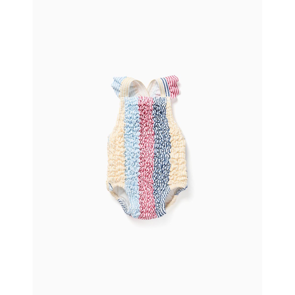 Maillot de bain à rayures avec volants You&Me rouge, ZIPPY