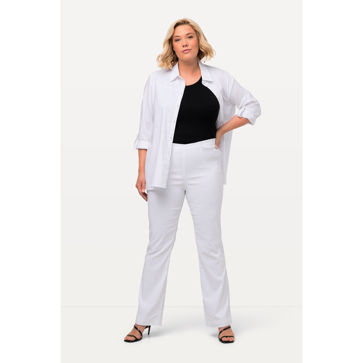 Pantalon classique en bengaline blanc neige, ULLA POPKEN