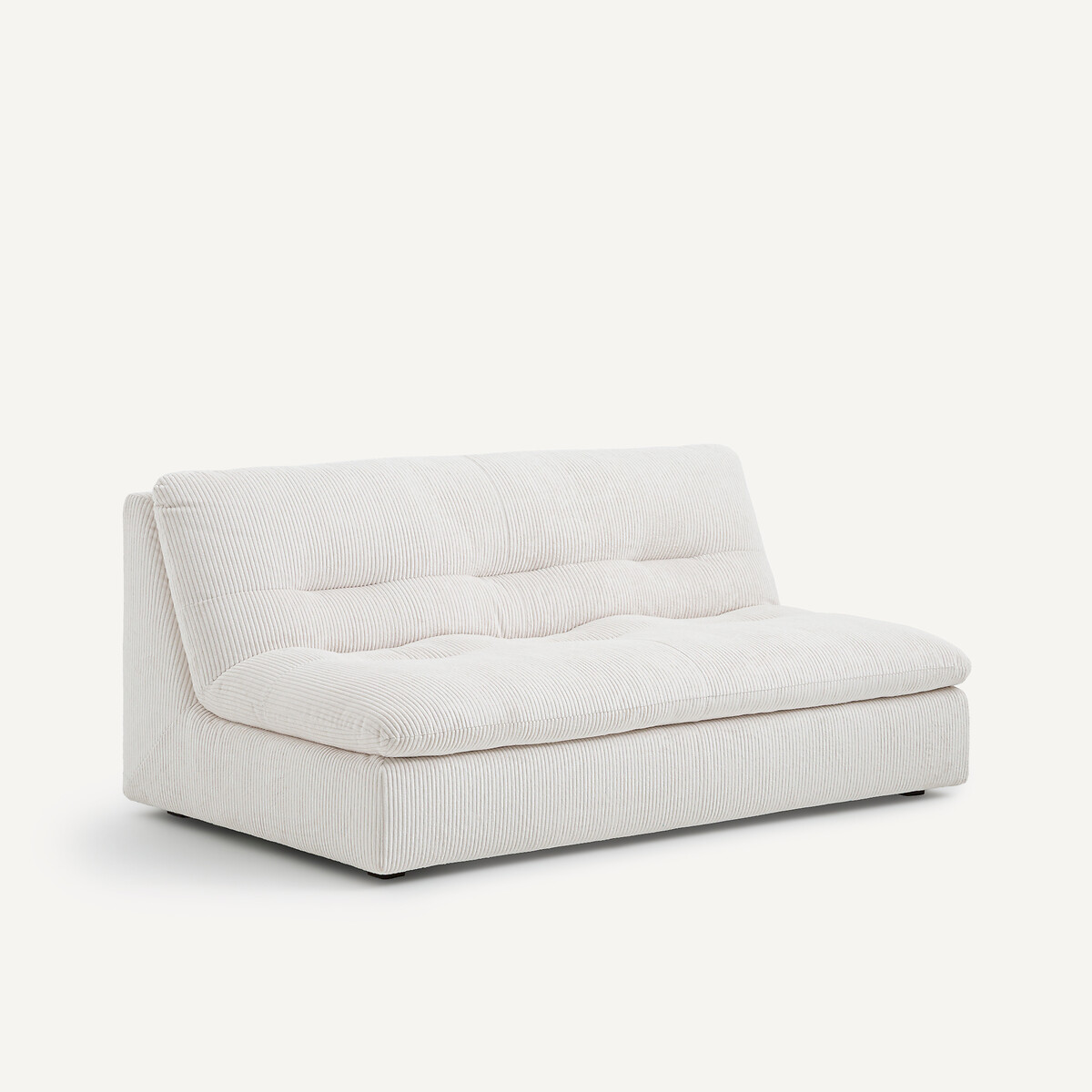 Modulaire 3-zitsbank in geribbeld polyester, Giuliano creme , AM.PM
