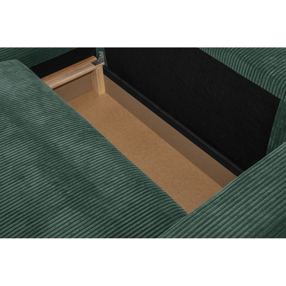 Canapé d'angle gauche convertible 3 places en velours côtelé - ARTY vert foncé, HOMIFAB