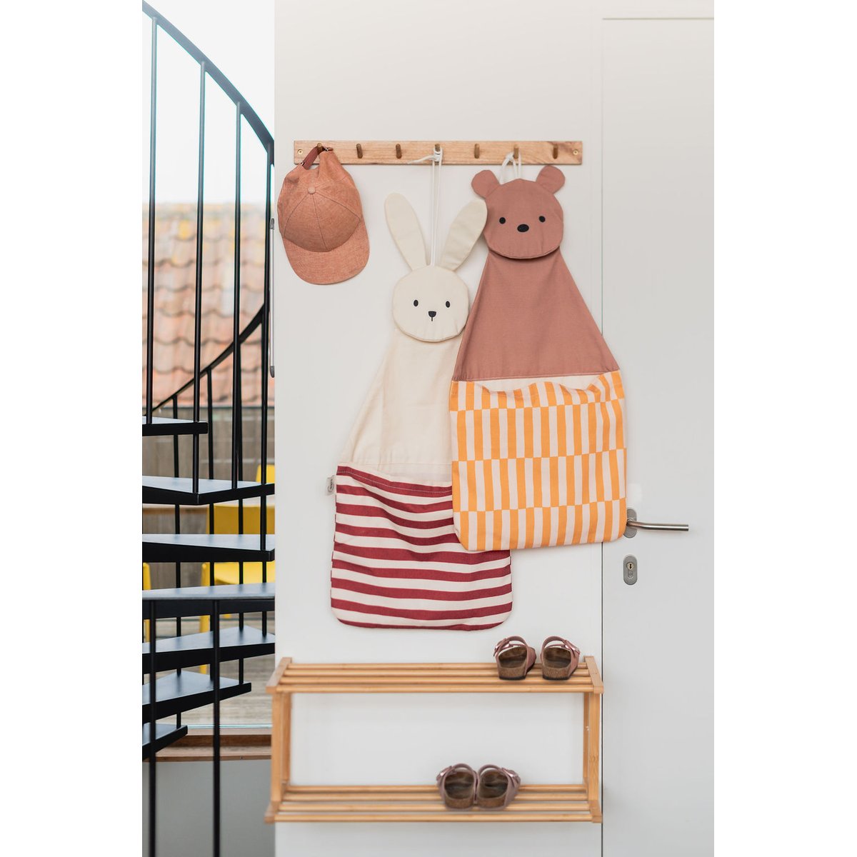 play&go - rangement mural & sac - bunny ecru/rouge, PLAY ET GO
