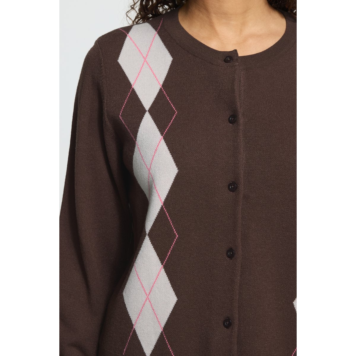 Á manches longues marron coffee bean harlequin, ICHI