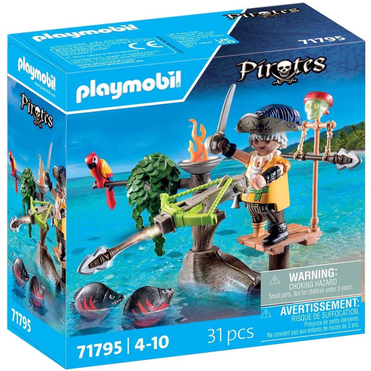 avec arbalète, flèche et poissons à viser multicolore, PLAYMOBIL