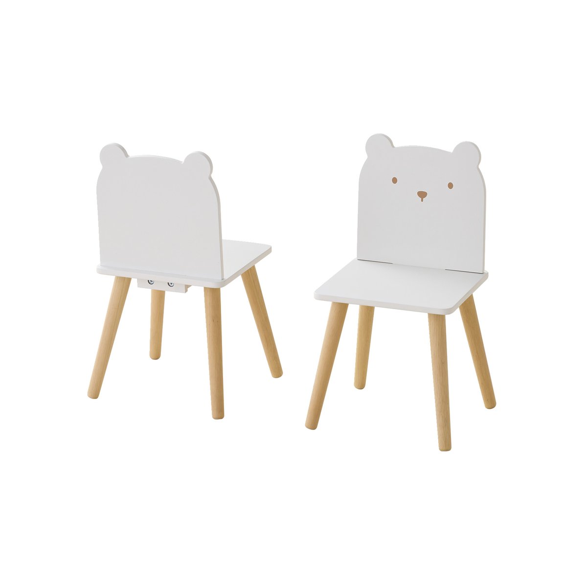 Set table et 2 chaises ourson blanc, VERTBAUDET