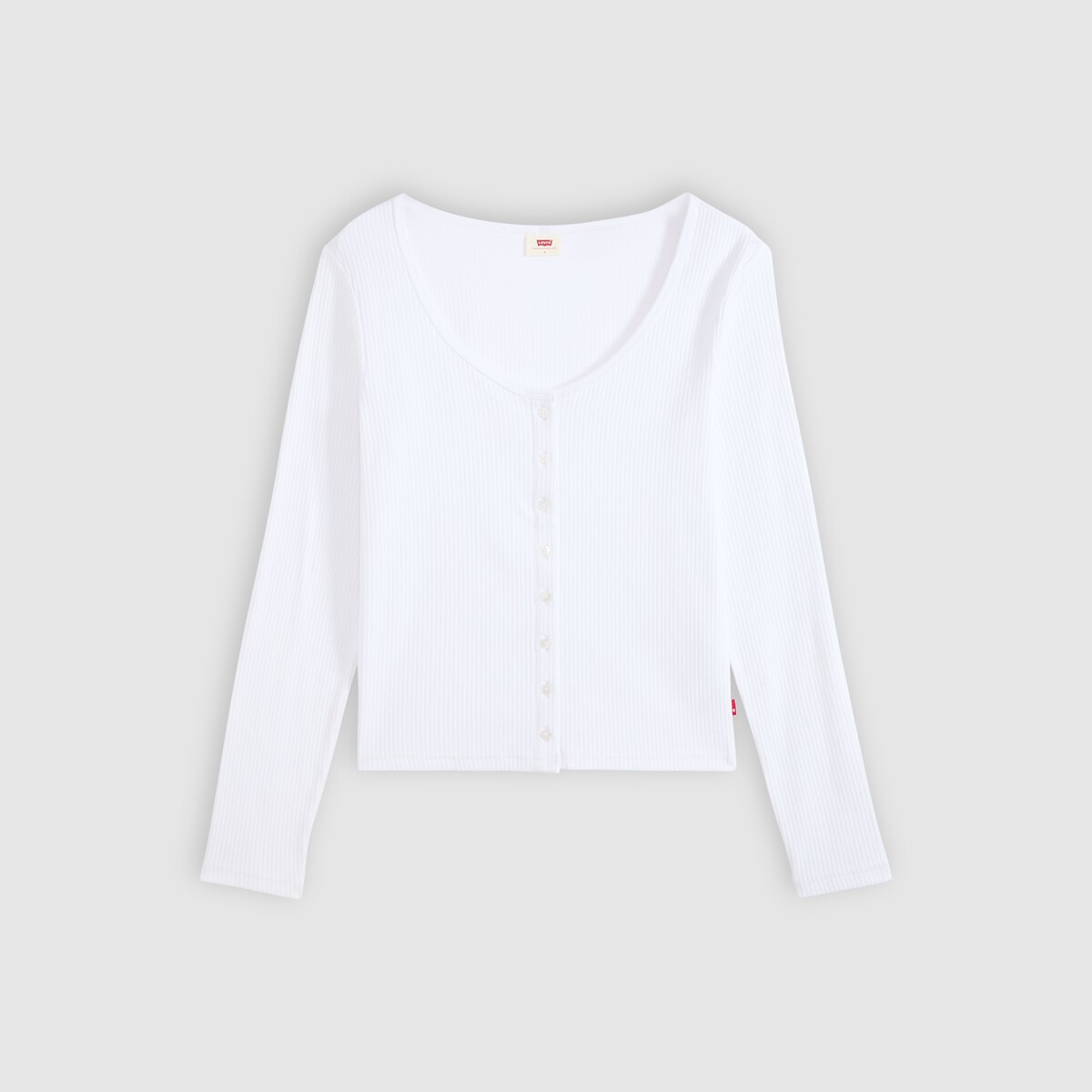 T-shirt boutonné manches longues blanc, LEVI'S