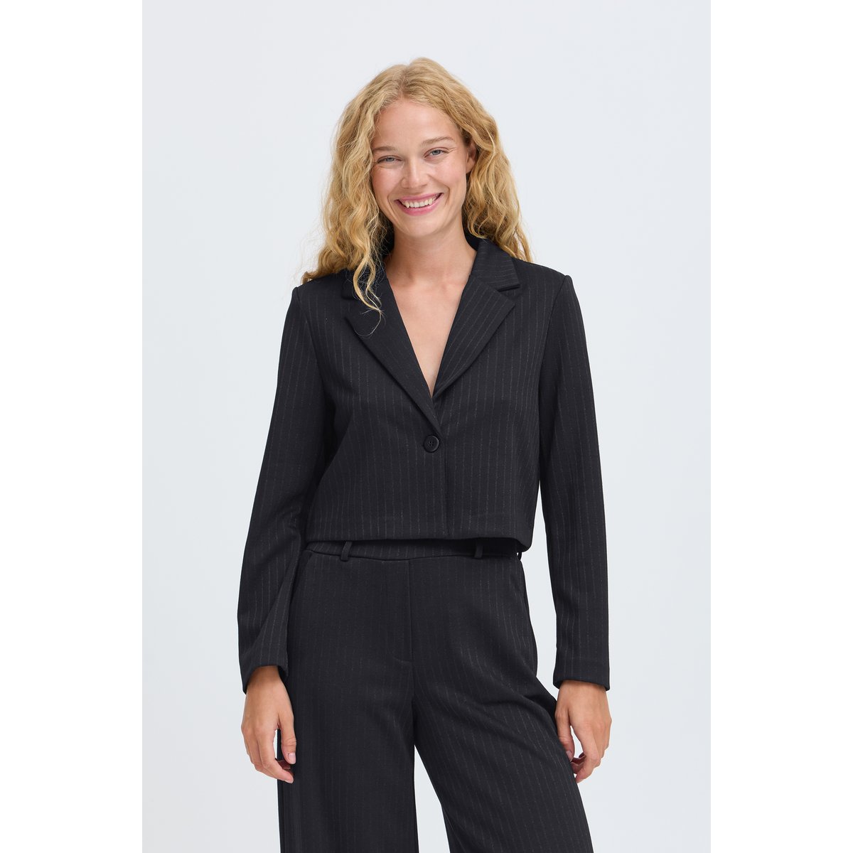 Blazer noir meteorite pinstripe, B.YOUNG