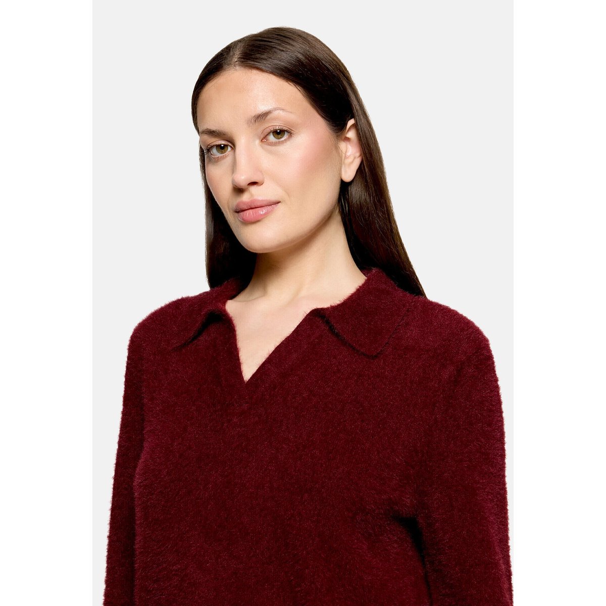 Pull-over en maille à col fall burgundy, BETTY & CO