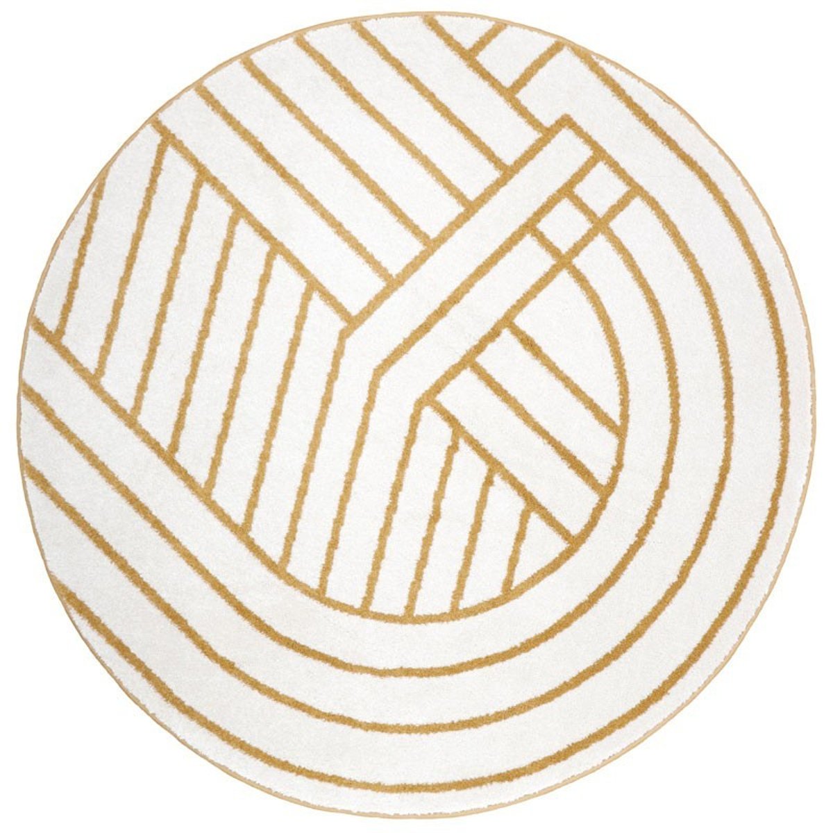 Tapis rond contemporain LUISA ecru / ocre, NATTIOT