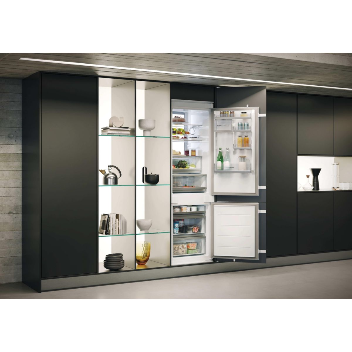 Réfrigérateur combiné encastrable HBW7518C couleur unique, HAIER