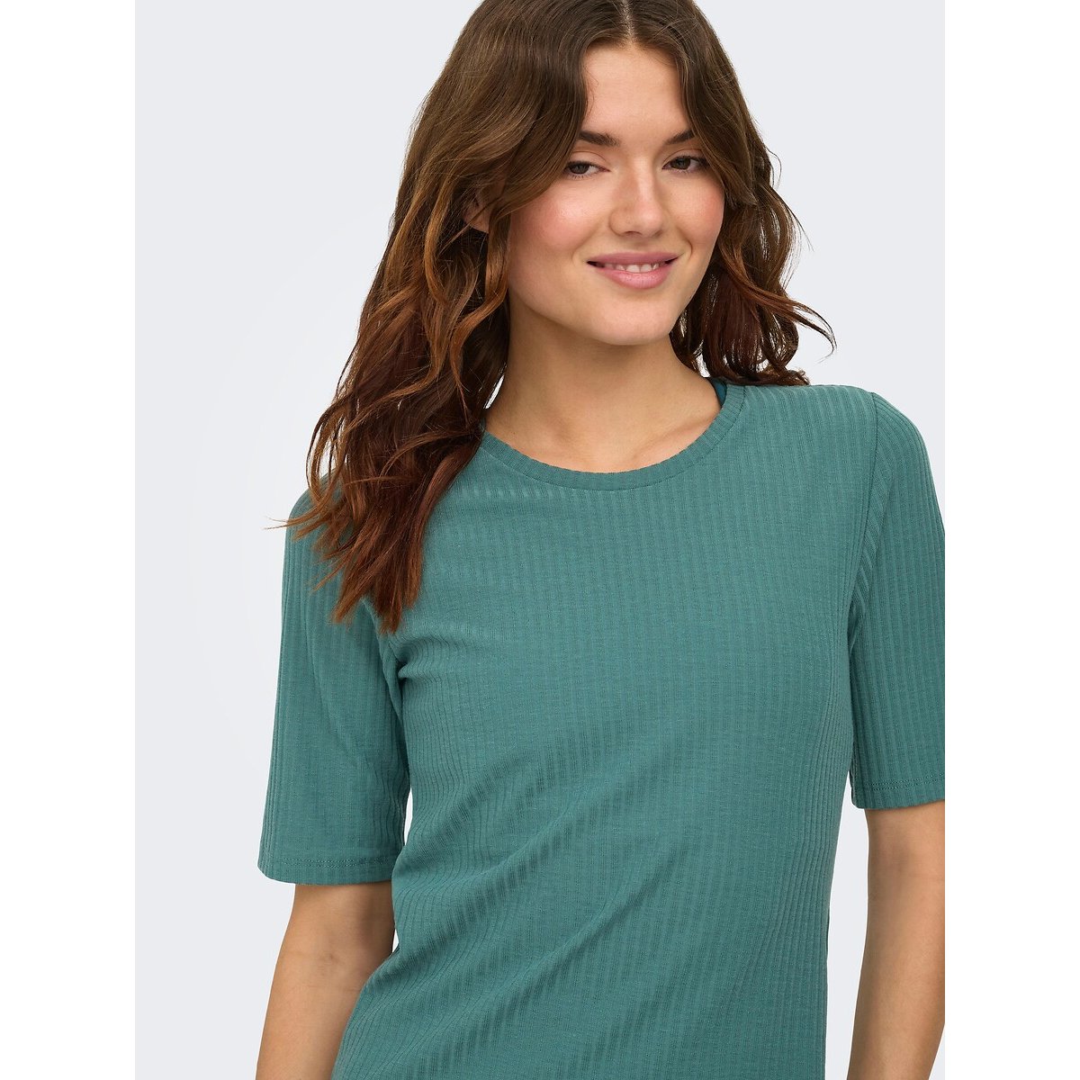 T-shirt côtelé Seren bleu turquoise, ONLY PLAY