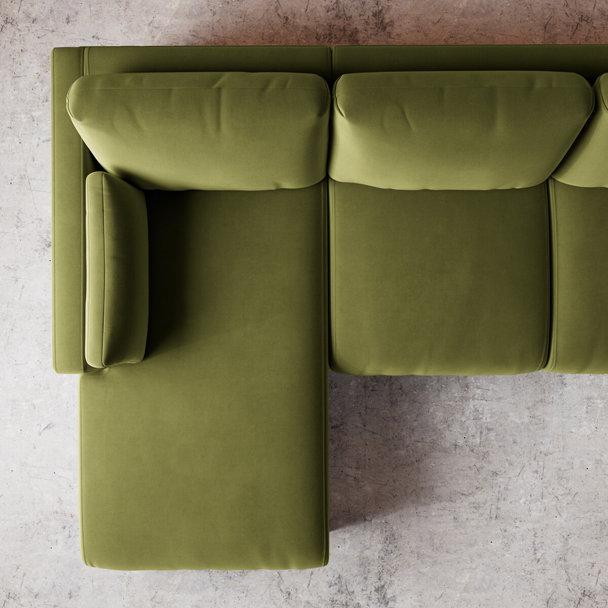 Alesund Easy Velvet Corner Chaise Sofa fern, SWOON