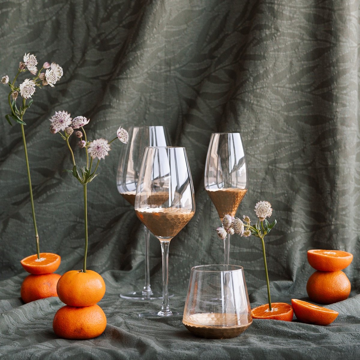 Lot de 6 verres à vin blanc, GOBI or, KARE DESIGN