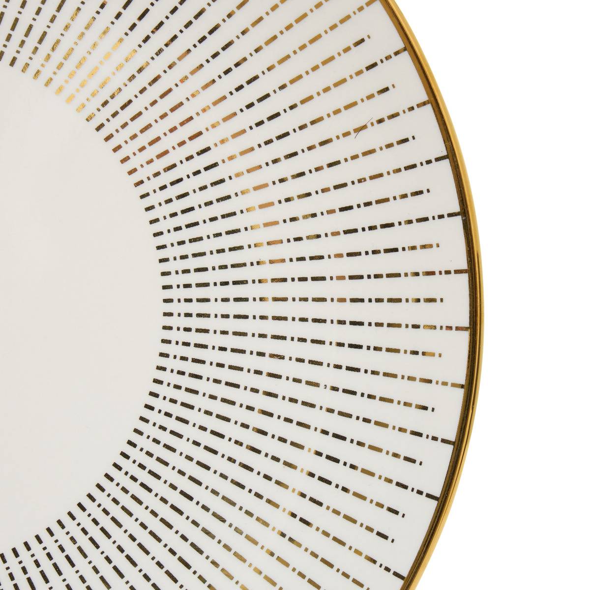 Assiette plate ronde en porcelaine LUNIS doré, ATMOSPHERA