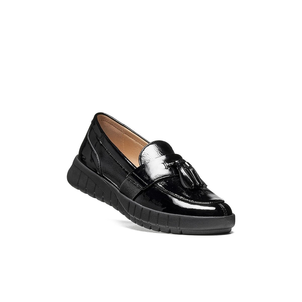 Mocassins compensés vernis, FLEXTRIDE noir, GEOX