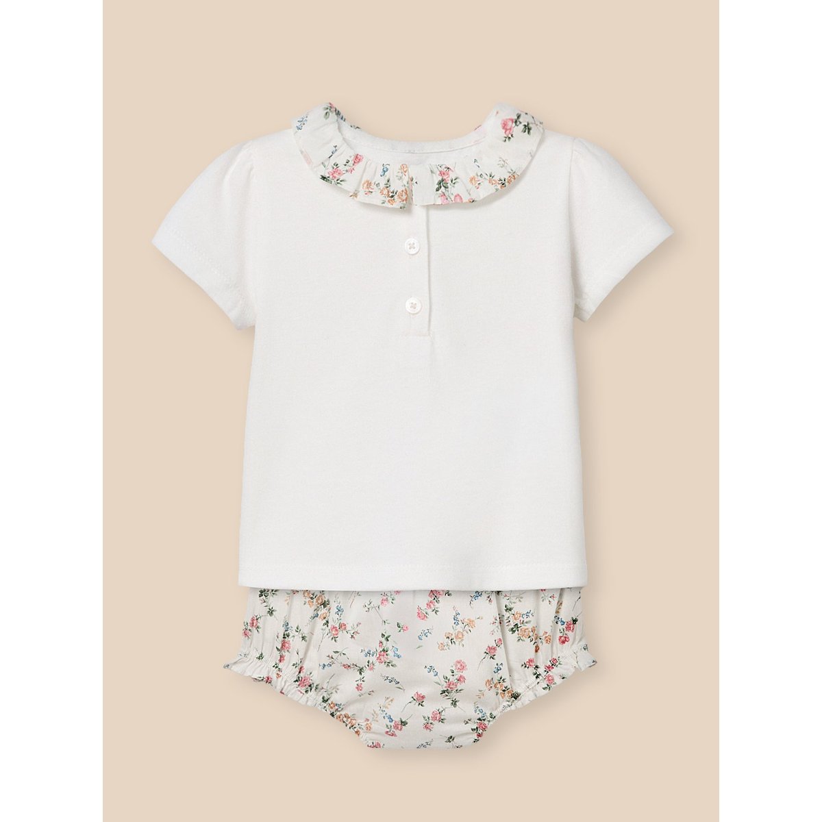 Ensemble T-shirt et bloomer en tissu liberty liberty elizabeth, CYRILLUS