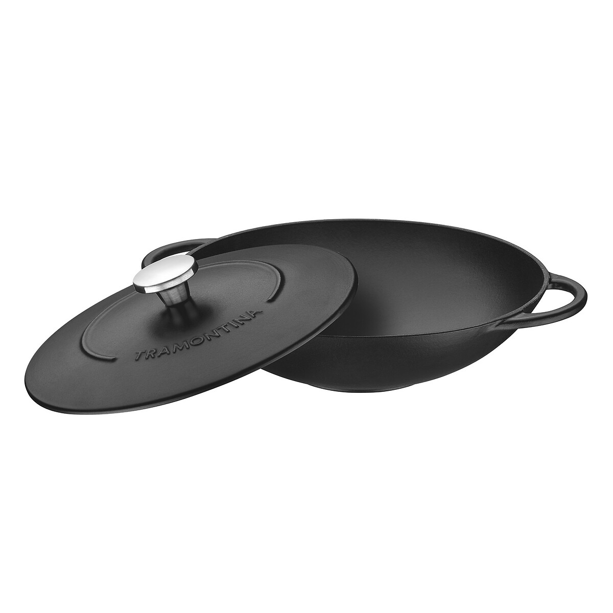 Wok em ferro 32 cm, Trento, Indução, da Tramontina preto , TRAMONTINA