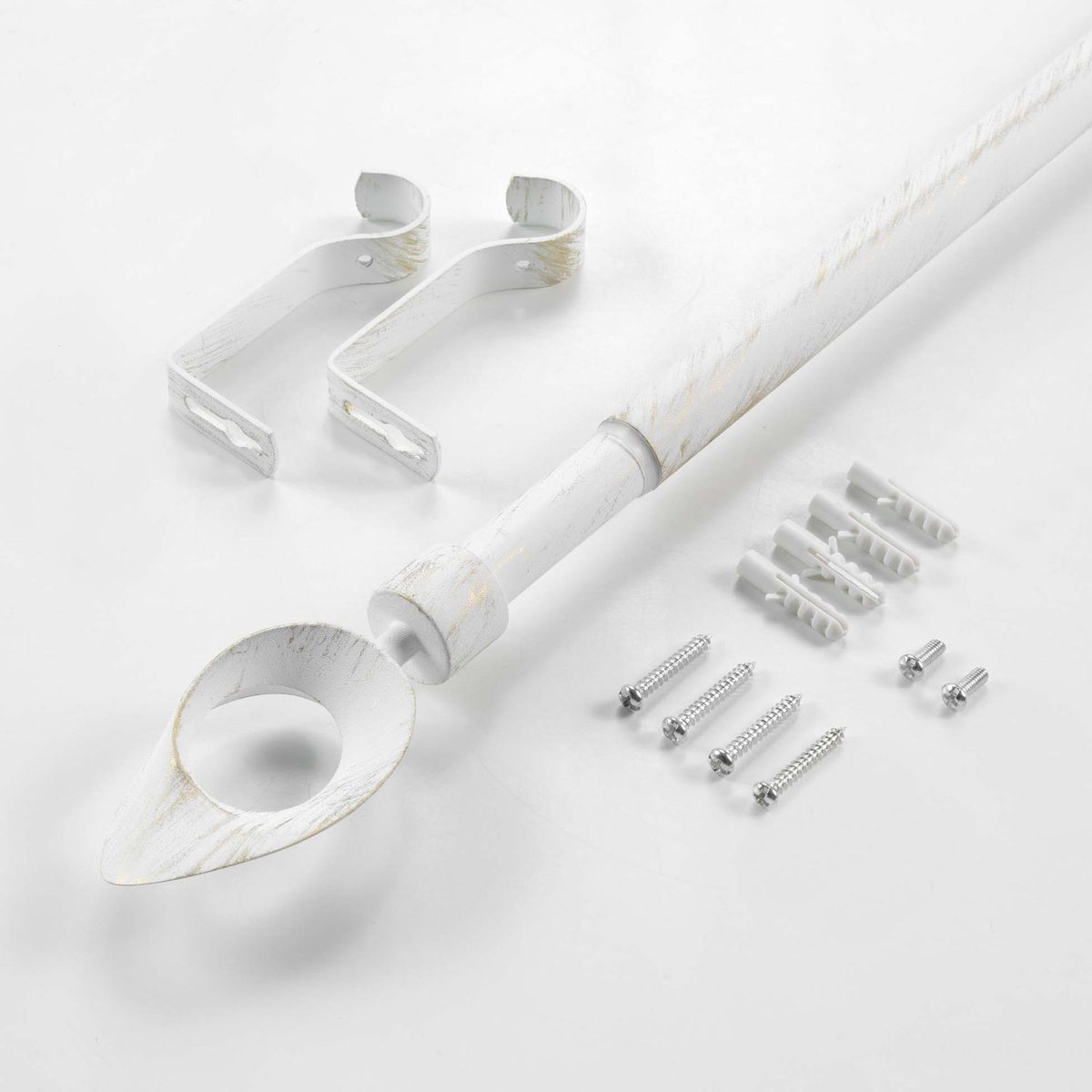 Kit de tringle à rideaux extensible OVALON blanc, TOILINUX